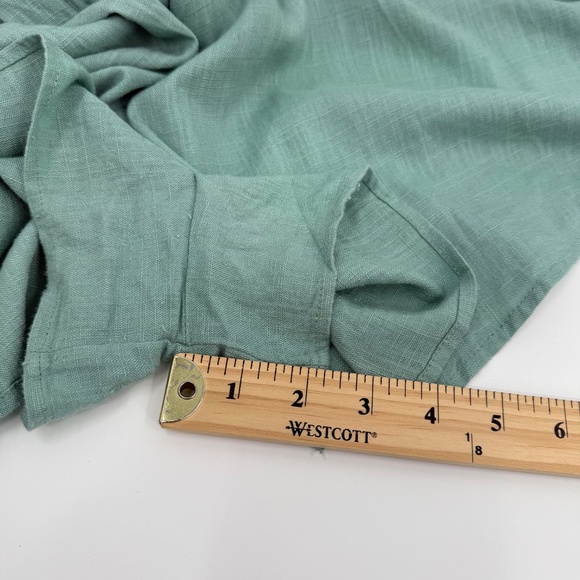 Hello Molly Romper Women Medium NEW Green Linen Blend Halter Sleeveless Short - Picture 12 of 14